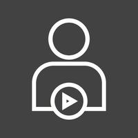 Play Video Lecture Line Inverted Icon vector