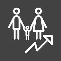 Population Growth Line Inverted Icon vector