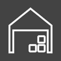 Warehouse Line Inverted Icon vector