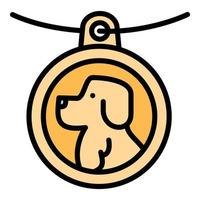 Dog emblem icon, outline style vector