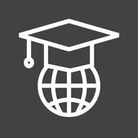 Global Degree Line Inverted Icon vector