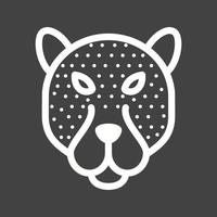 Leopard Face Line Inverted Icon vector