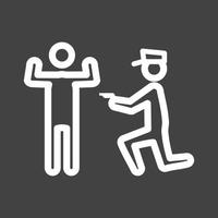 Police Arresting Man Line Inverted Icon vector