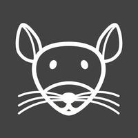 Mouse Face Line Inverted Icon vector