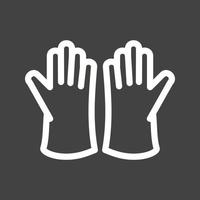 icono invertido de la línea de guantes de limpieza vector