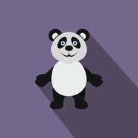 icono de oso panda, estilo plano vector