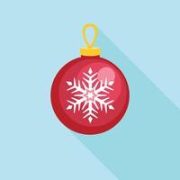 Red fir tree ball icon, flat style vector