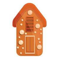 Xmas gingerbread icon, cartoon style vector