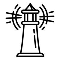 Warning lighthouse icon, outline style vector