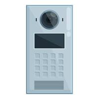 Electronic intercom icon cartoon vector. Video door vector