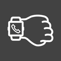 Call on Watch Line Inverted Icon vector