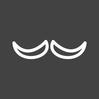 icono de línea de bigote invertida vector