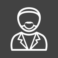 Man in Tuxedo Line Inverted Icon vector