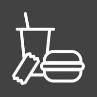 Lunch Line Inverted Icon vector