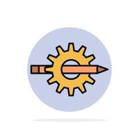 Content Writing Design Development Gear Production Abstract Circle Background Flat color Icon vector