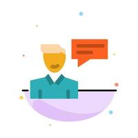 Chat Message Popup Man Conversation Abstract Flat Color Icon Template vector