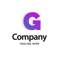 g logotipo morado. diseño de identidad de marca comercial vector