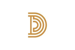 Monoline Letter D Logo Template vector