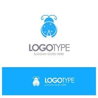 Bug Insect Ladybug Spring Blue Solid Logo with place for tagline vector