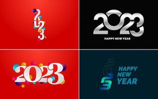 gran conjunto de diseño de texto del logo de feliz año nuevo 2023. Plantilla de diseño de número 2023. colección de símbolos de feliz año nuevo 2023 vector