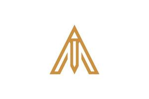 Luxury Letter A Monoline Logo vector