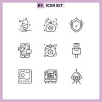 9 Creative Icons Modern Signs and Symbols of diet digital check socil promotion promotoin Editable Vector Design Elements