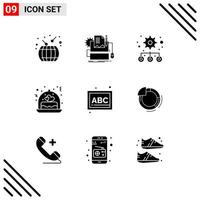 Set of 9 Modern UI Icons Symbols Signs for blocks gift keyboard wedding cake Editable Vector Design Elements