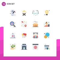 Universal Icon Symbols Group of 16 Modern Flat Colors of find light school solution bulb Editable Pack of Creative Vector Design Elements