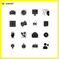 Stock Vector Icon Pack of 16 Line Signs and Symbols for delivery arrived screen interaction communication Editable Vector Design Elements