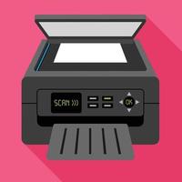 Scan printer icon, flat style vector