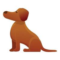 Cute sick dog icon, cartoon style vector