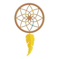 Magic dream catcher icon, cartoon style vector