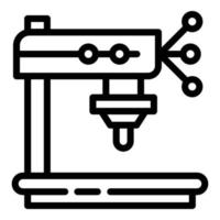 Factory drilling machine icon, outline style vector