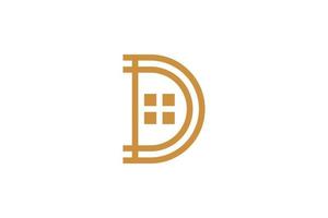 Monoline Letter D Logo Template vector