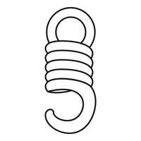 Elastic coil icon, outline style vector