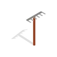 Rake icon, isometric 3d style vector