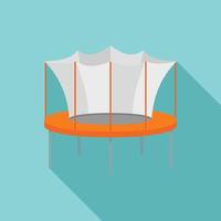 Kid trampoline icon, flat style vector