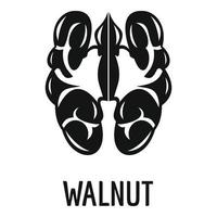 Walnut icon, simple style vector