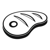 Dinner steak icon, simple style vector