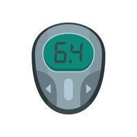 Glucose meter icon, flat style vector