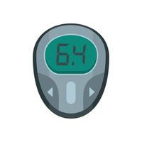 Glucose meter icon, flat style vector