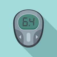 Glucose meter icon, flat style vector