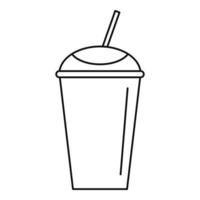 Banana smoothie icon, outline style vector