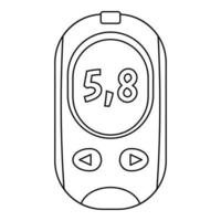 Glucose meter icon, outline style vector