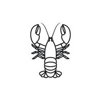 Crayfish icon, outline style vector