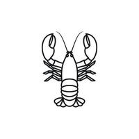 Crayfish icon, outline style vector