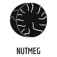 Nutmeg icon, simple style vector