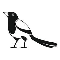 Strange magpie icon, simple style vector