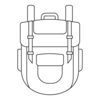 Explore backpack icon, outline style vector