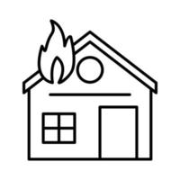 casa única en icono de vector de fuego